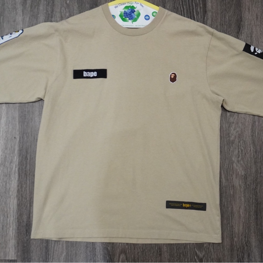 Bape Beige Long Sleeve Tee